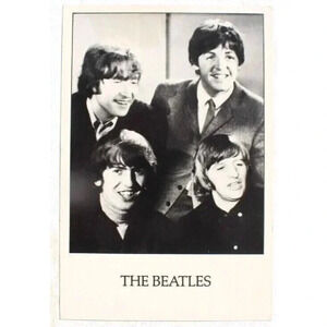 VtgTHE BEATLES Band Concert Black & White Postcard (Ringo Starr John Lennon)